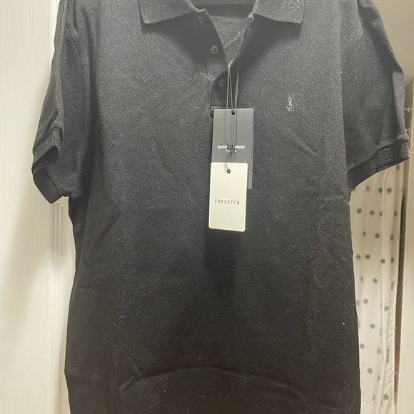 Men’s YSL Black Polo. Size M. Slim fit. Worn 2 times . From Farfetch. - Picture 4 of 6